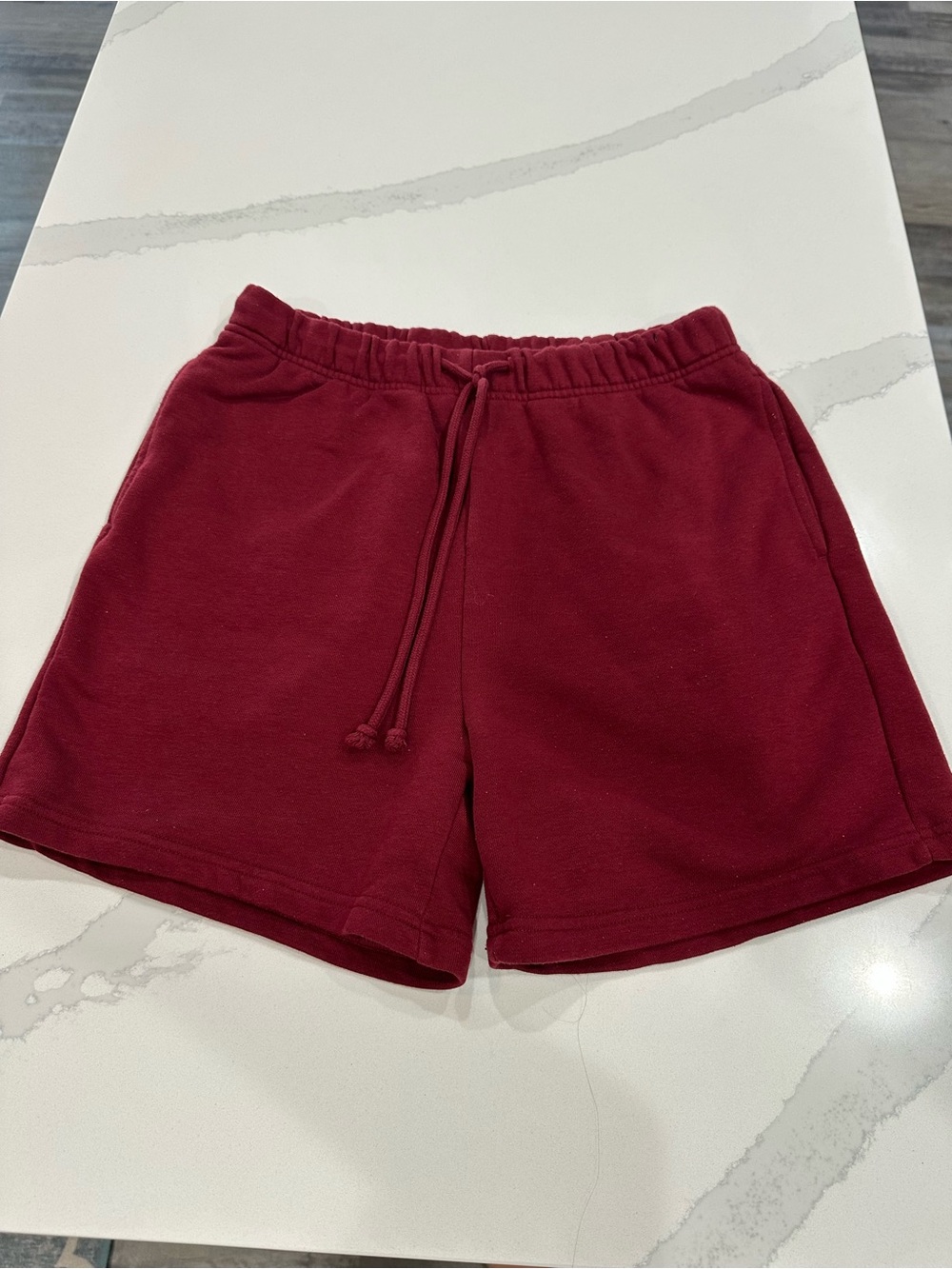 No Boundaries Men's Athletic Drawstring Shorts - Maroon